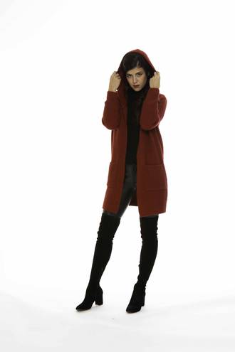 Merino Possum Hooded Long Line Cardigan